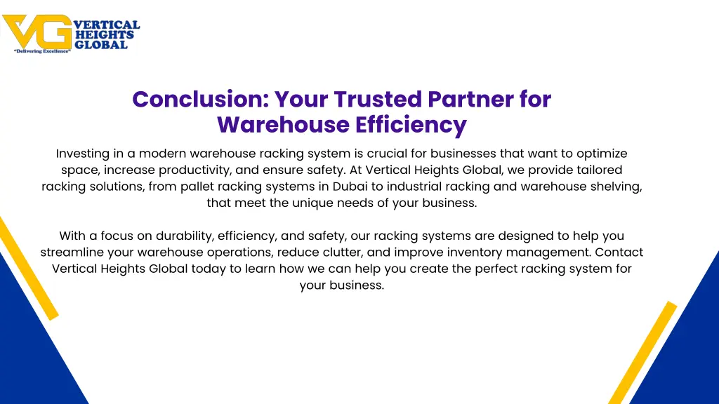 conclusion your trusted partner for warehouse