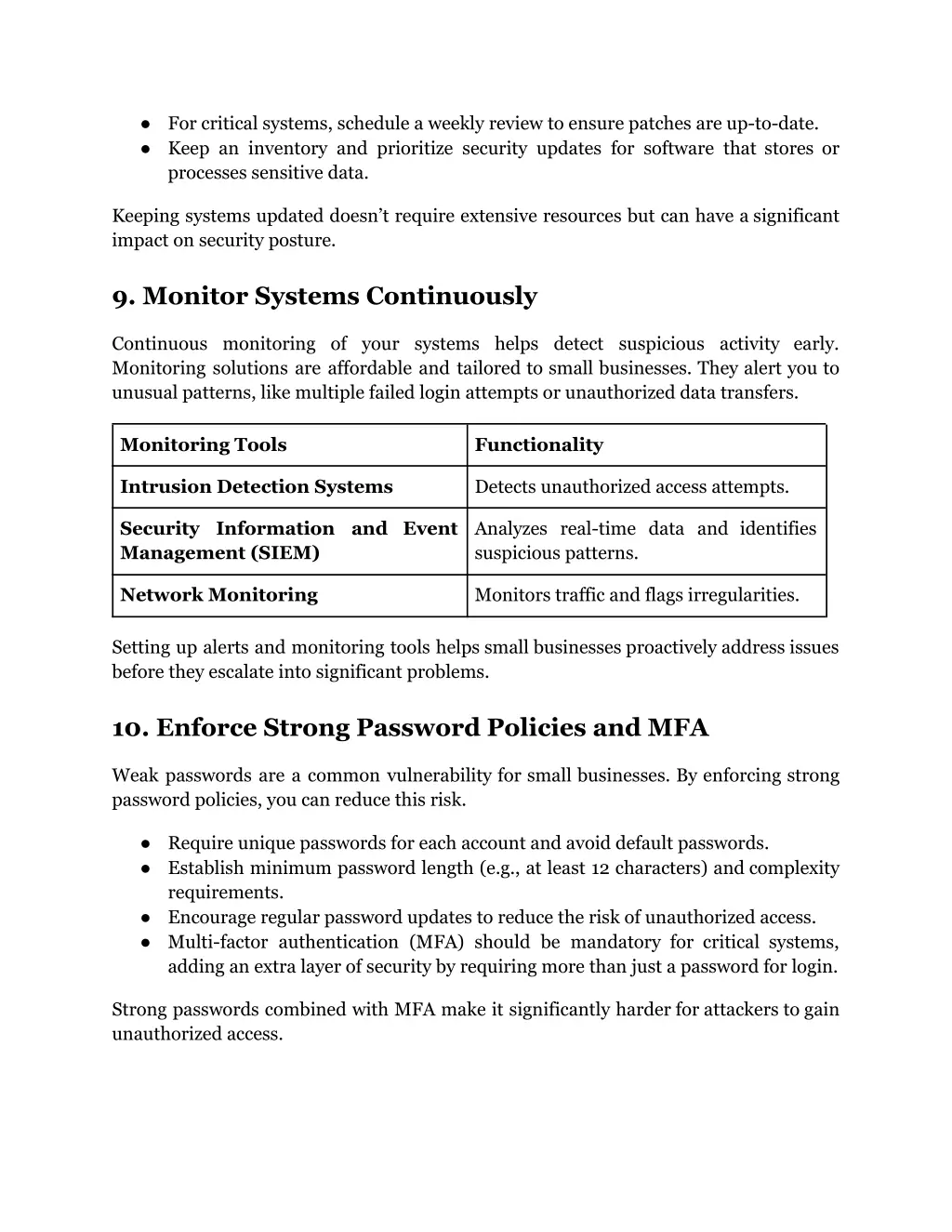 for critical systems schedule a weekly review