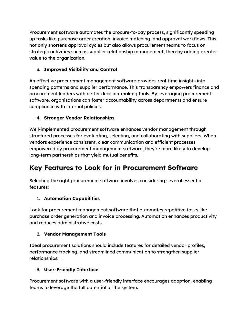 procurement software automates the procure