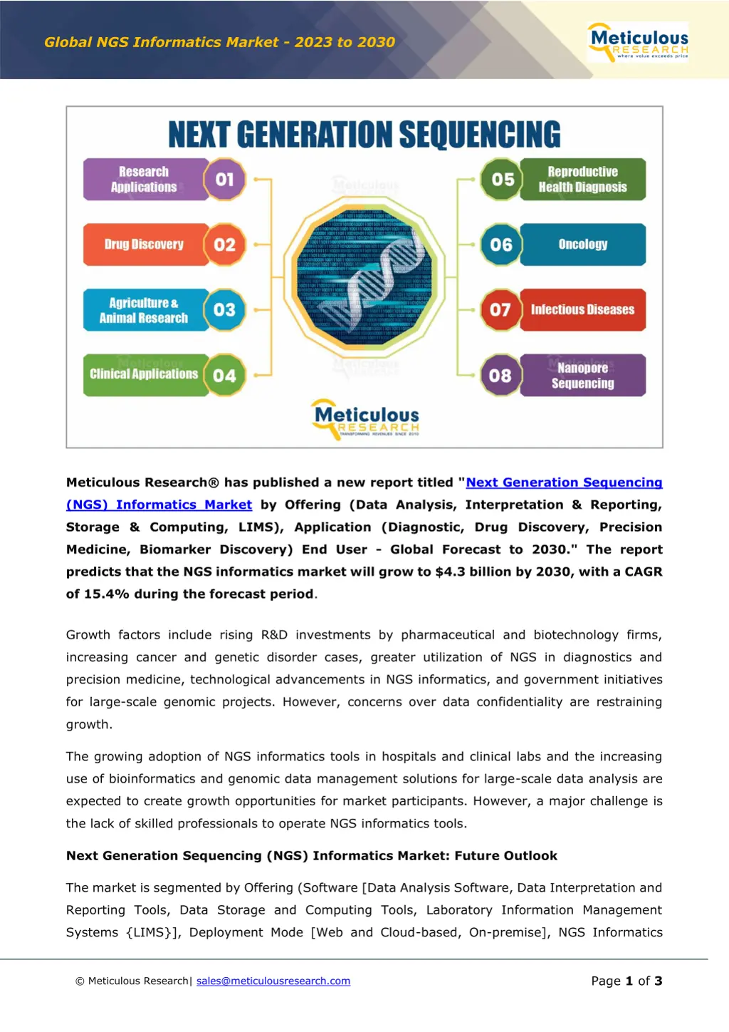 global ngs informatics market 2023 to 2030