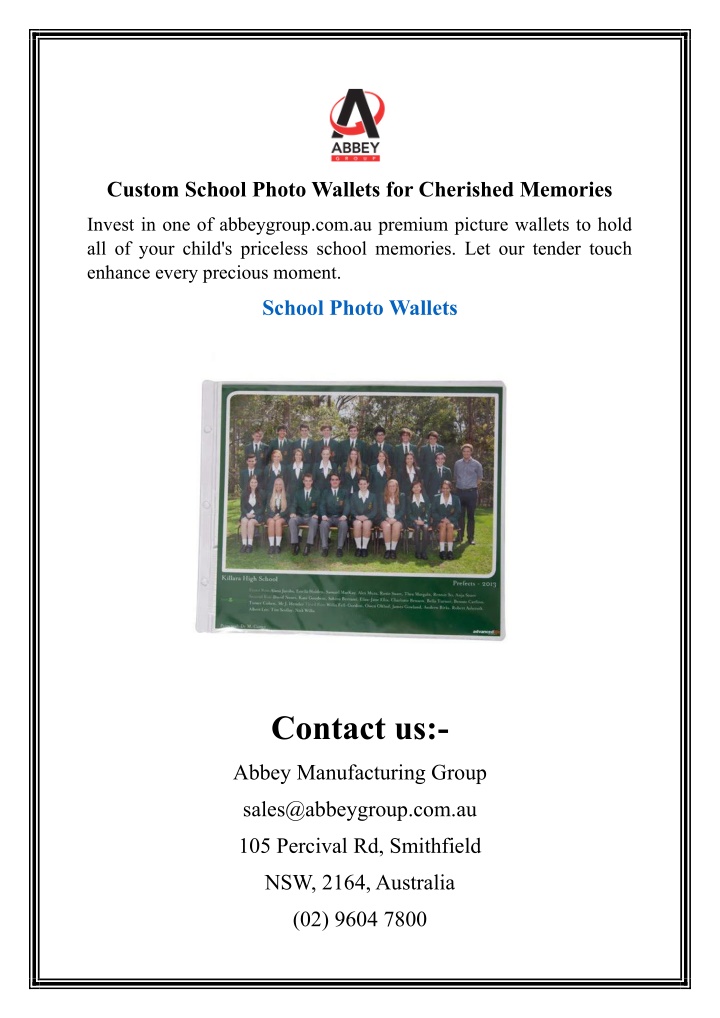 custom school photo wallets for cherished memories