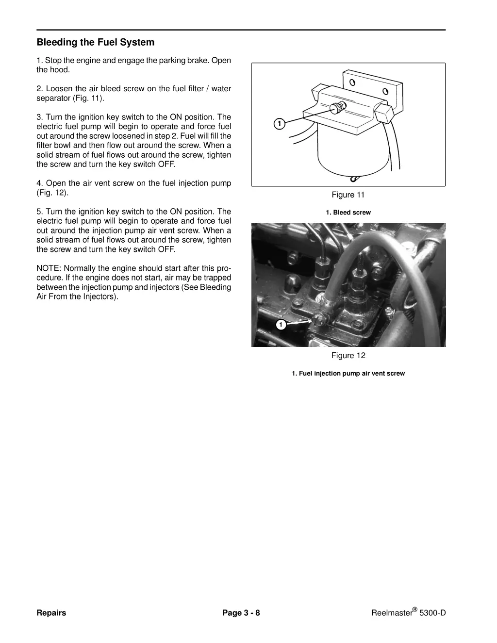 bleeding the fuel system