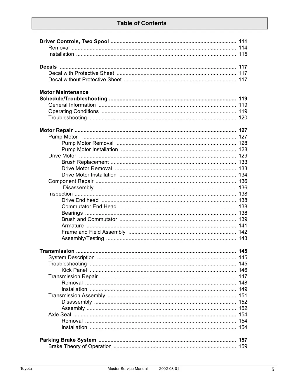 table of contents 2