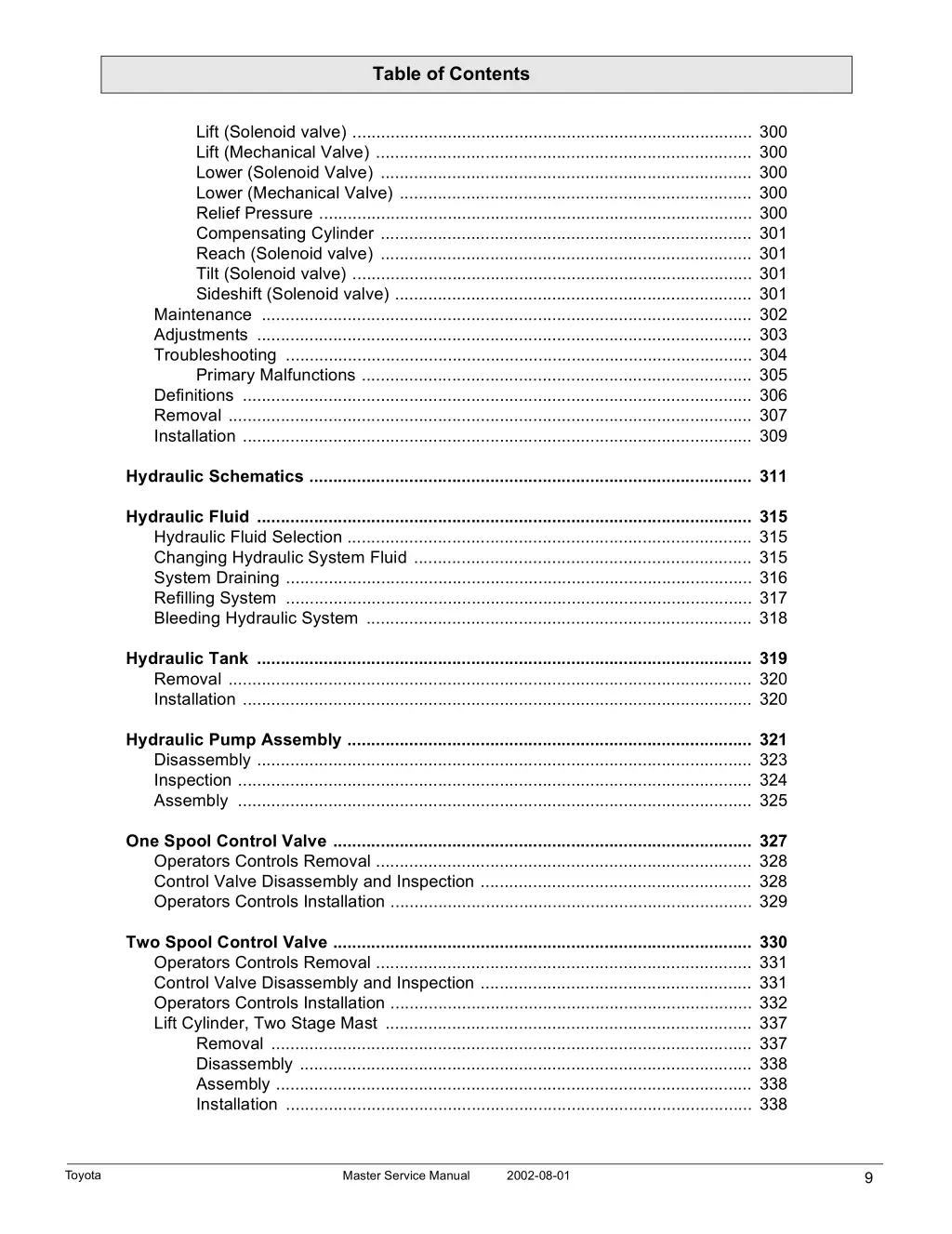 table of contents 6