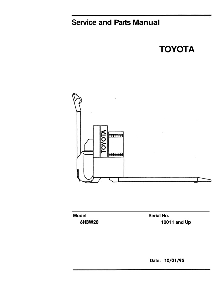 service and parts manual