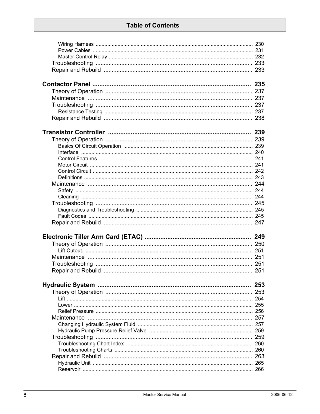 table of contents 5