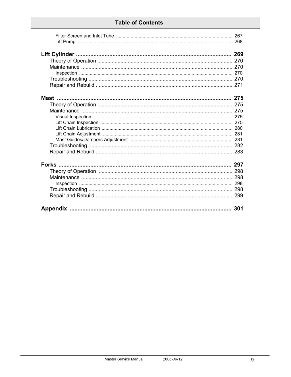 table of contents 6