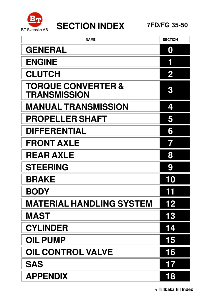 section index