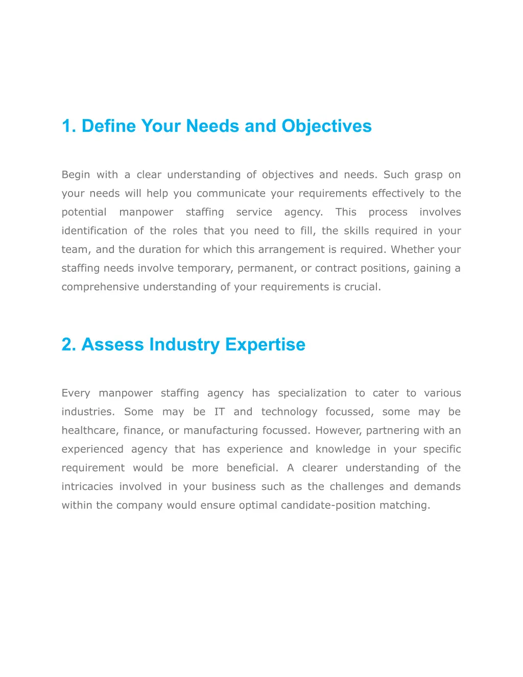 1 define your needs and objectives