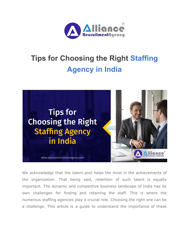 tips for choosing the right staffing agency