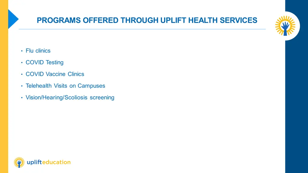 programs offered through uplift health services