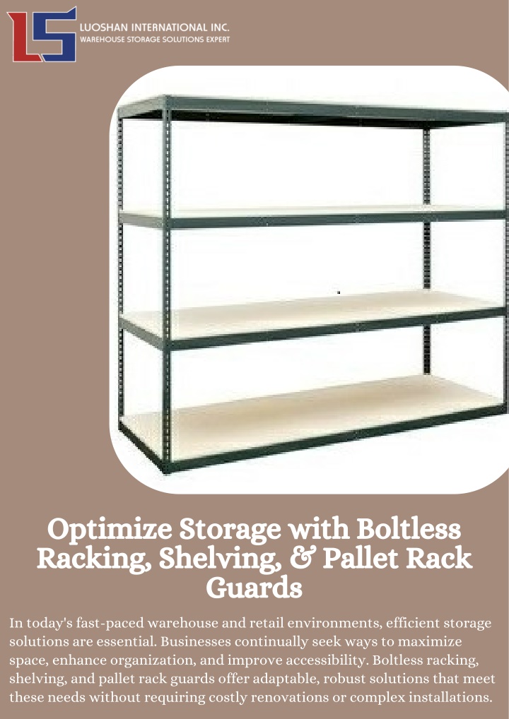 optimize storage with boltless racking shelving