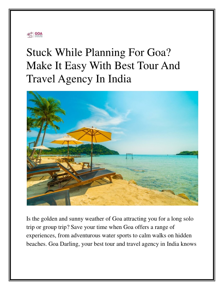 stuck while planning for goa make it easy with