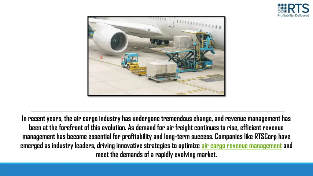 in recent years the air cargo industry