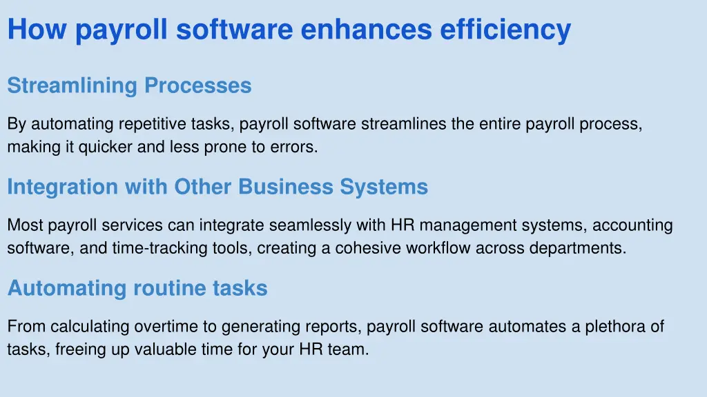 how payroll software enhances efficiency