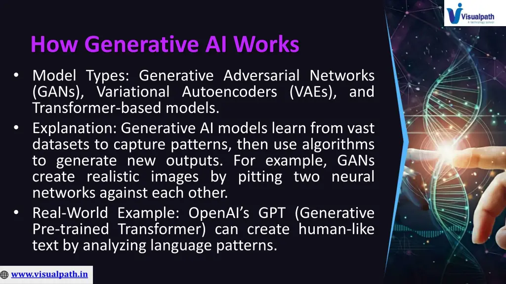 how generative ai works model types generative