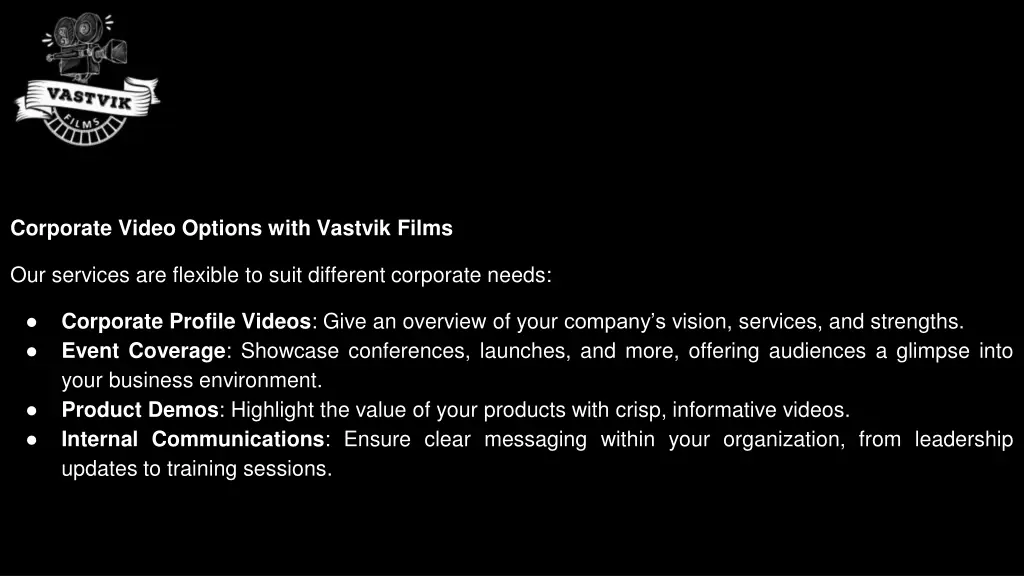 corporate video options with vastvik films