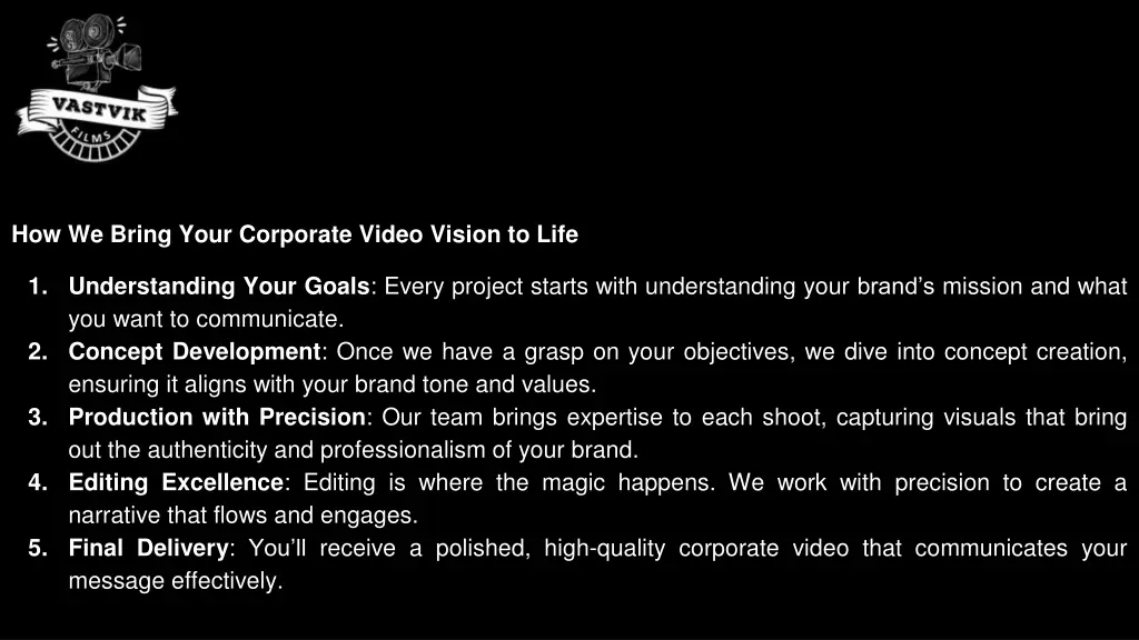 how we bring your corporate video vision to life