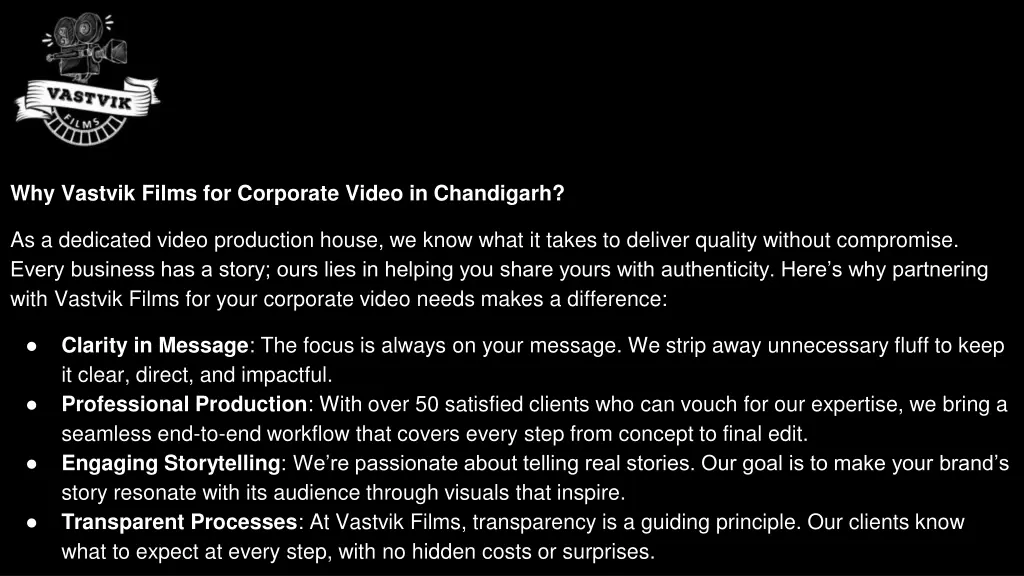 why vastvik films for corporate video