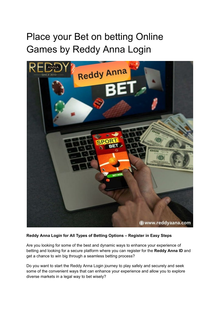 place your bet on betting online games by reddy