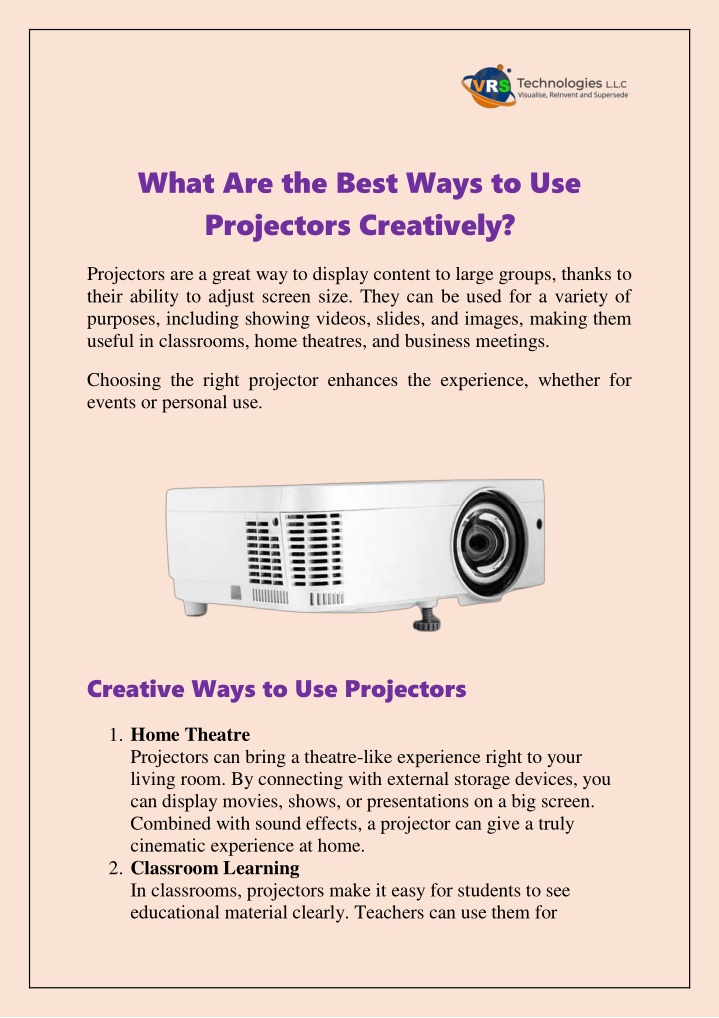 what are the best ways to use projectors