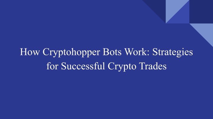 how cryptohopper bots work strategies