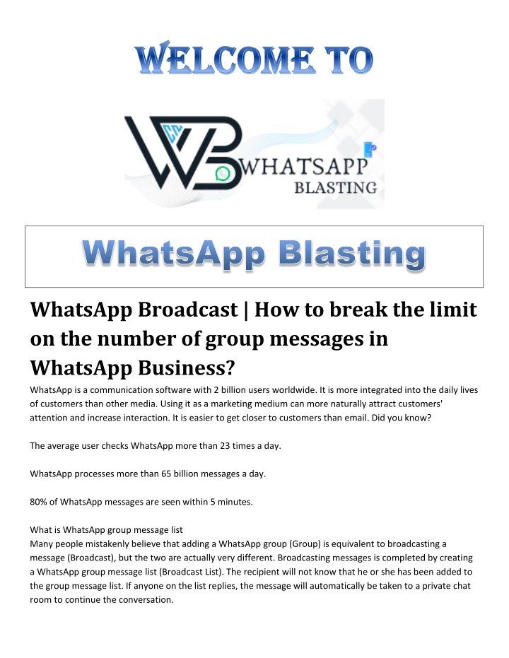 whatsapp broadcast how to break the limit