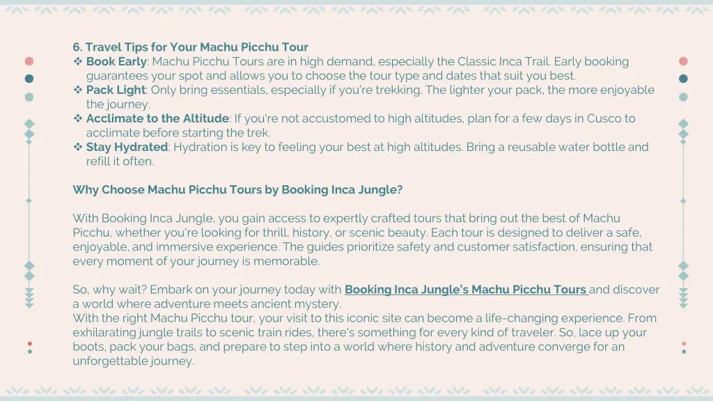 6 travel tips for your machu picchu tour book