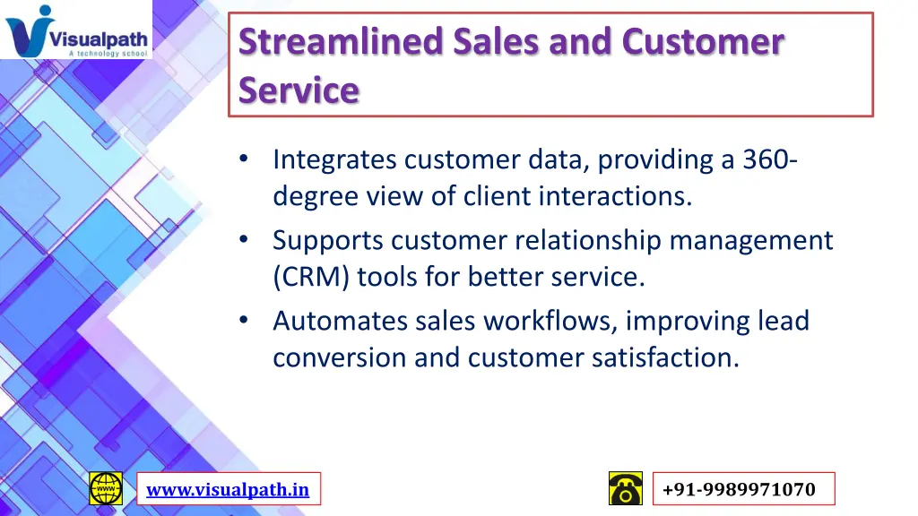 streamlined sales and customer service