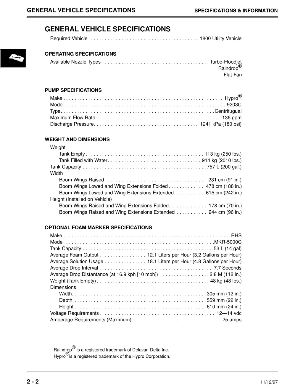 general vehicle specifications