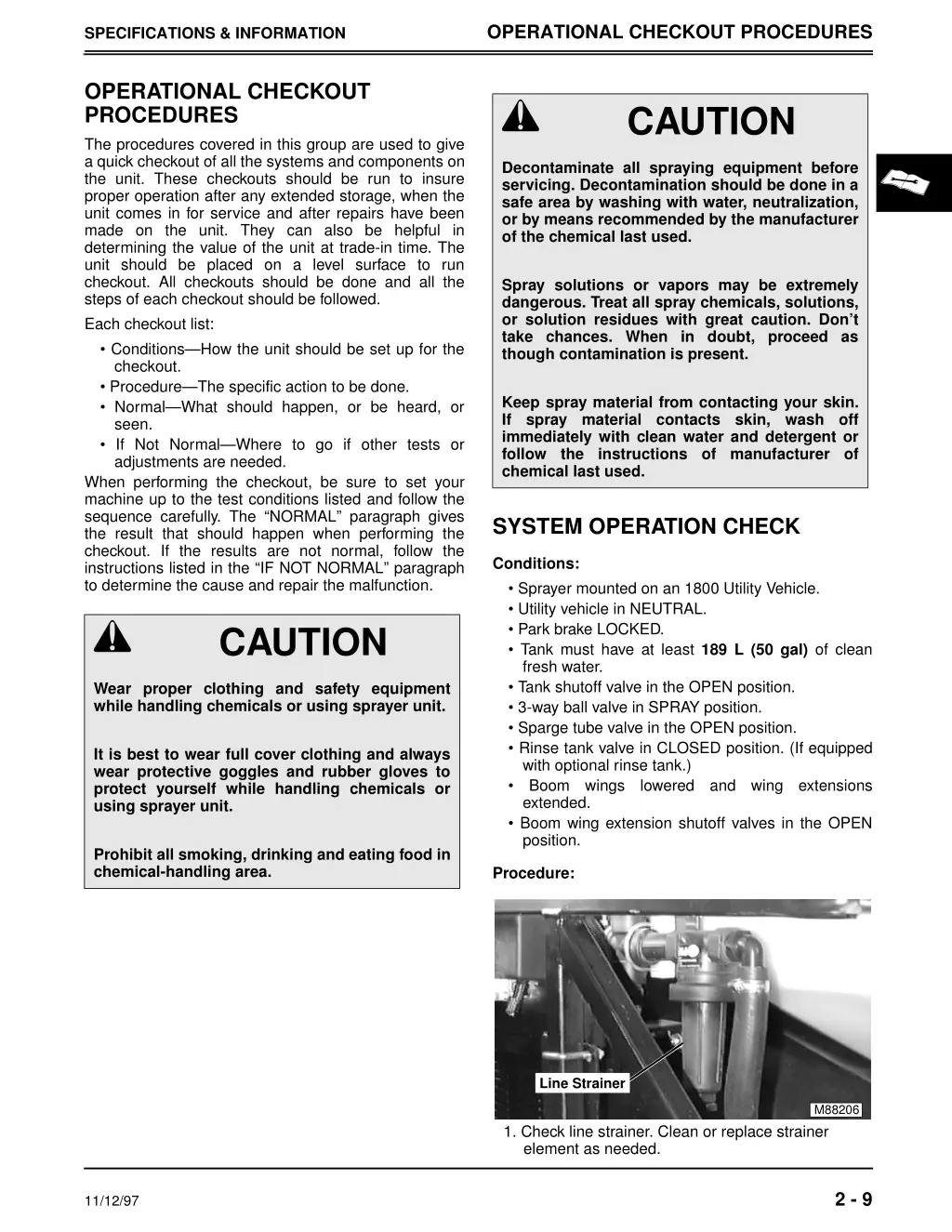 operational checkout procedures