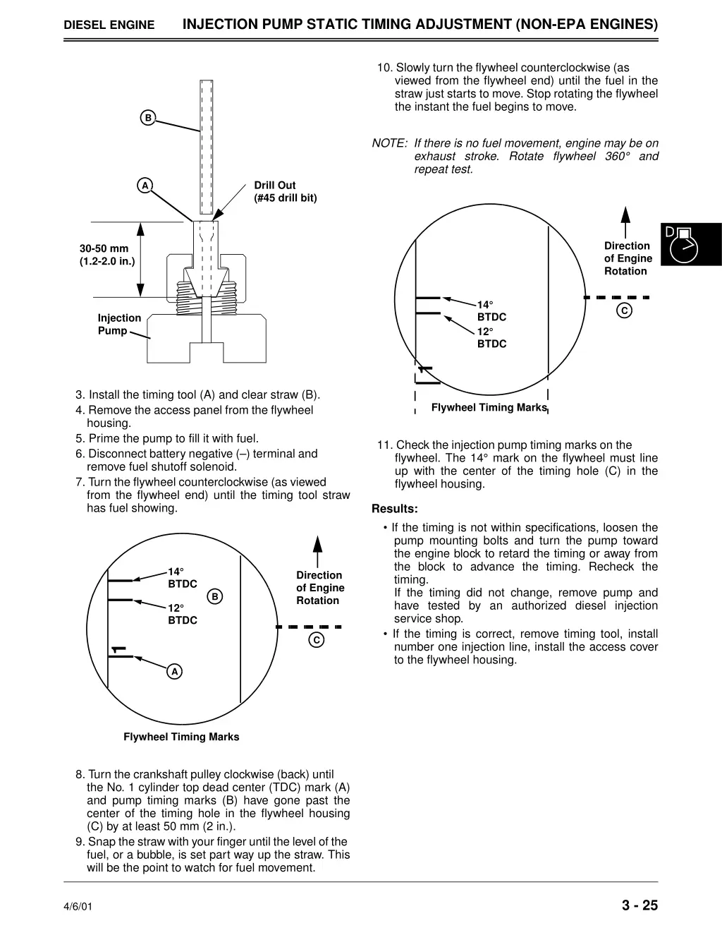 injection pump static timing adjustment