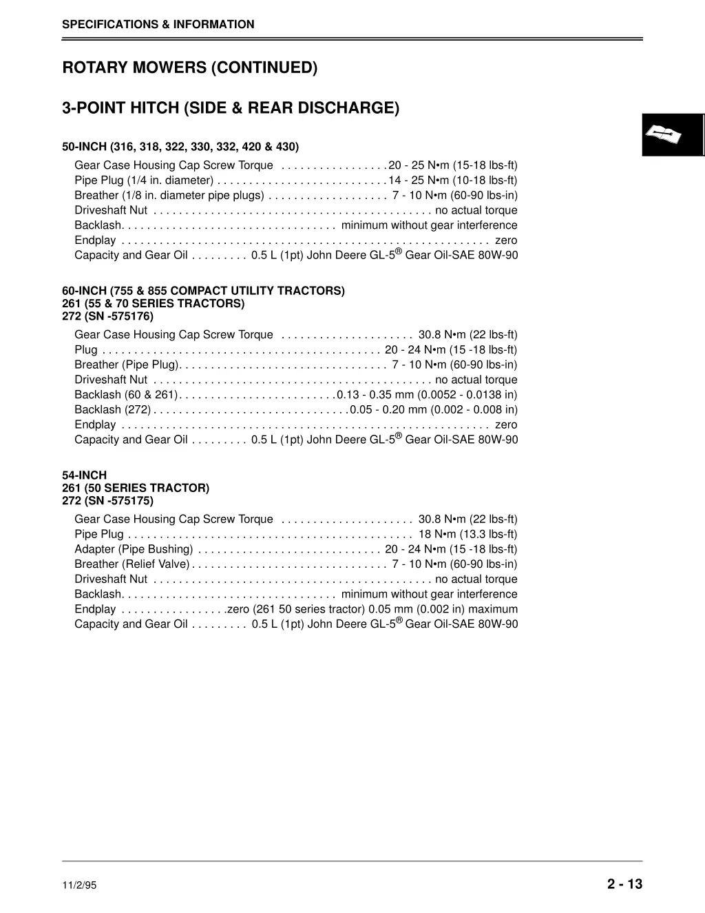 specifications information 1