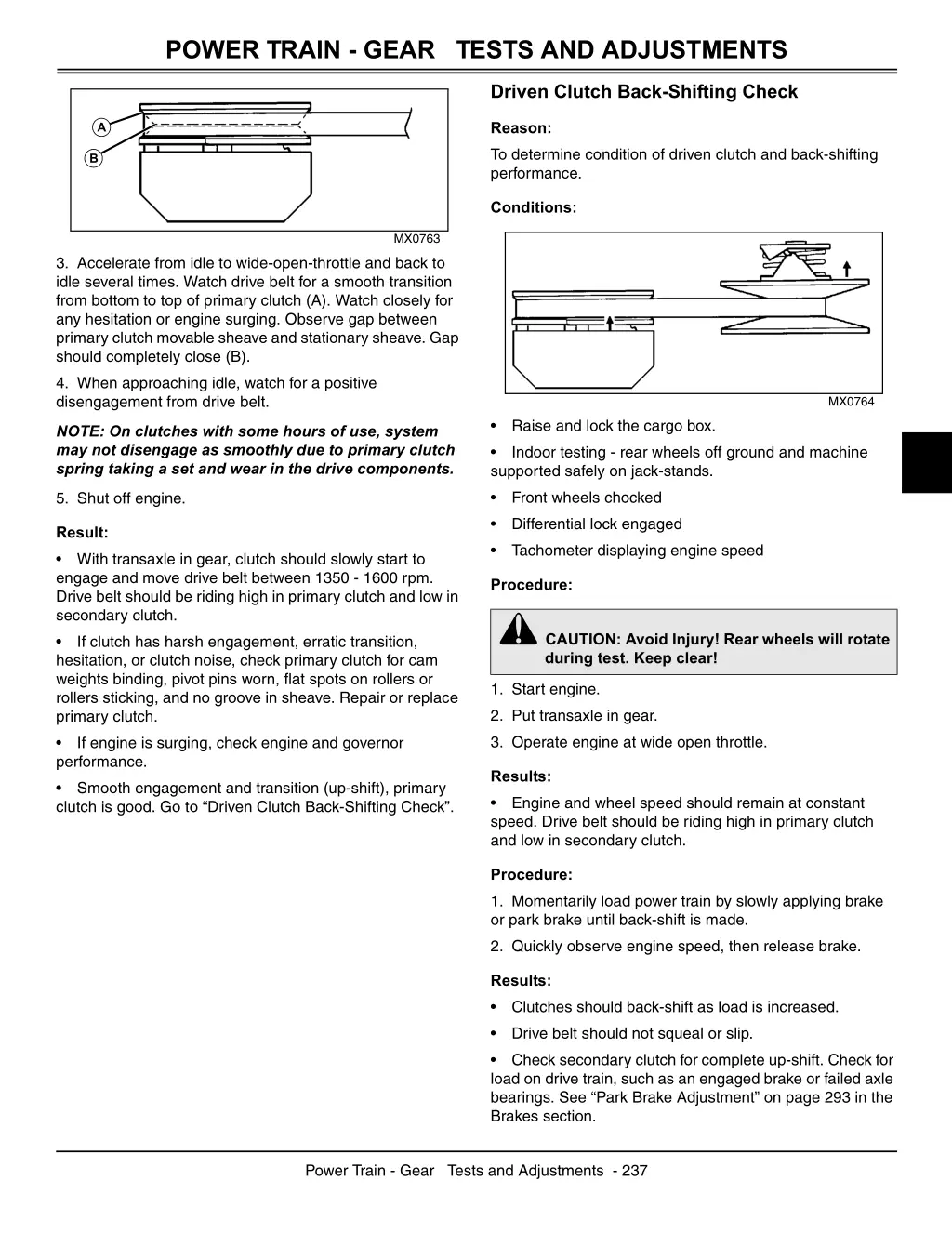 power train gear tests and adjustments 2