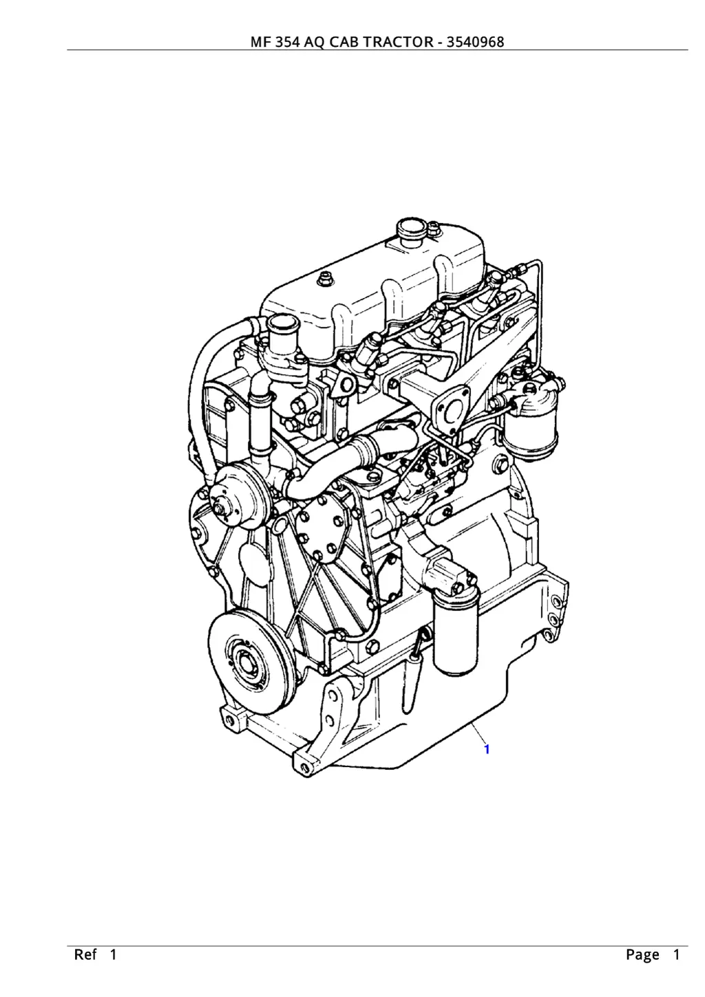 mf 354 aq cab tractor 3540968