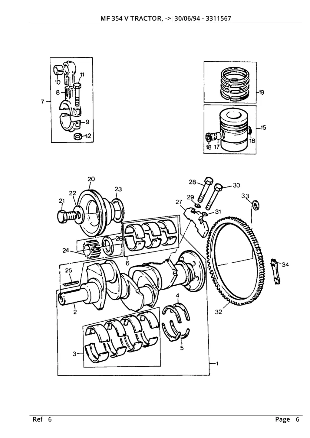 mf 354 v tractor 30 06 94 3311567 2