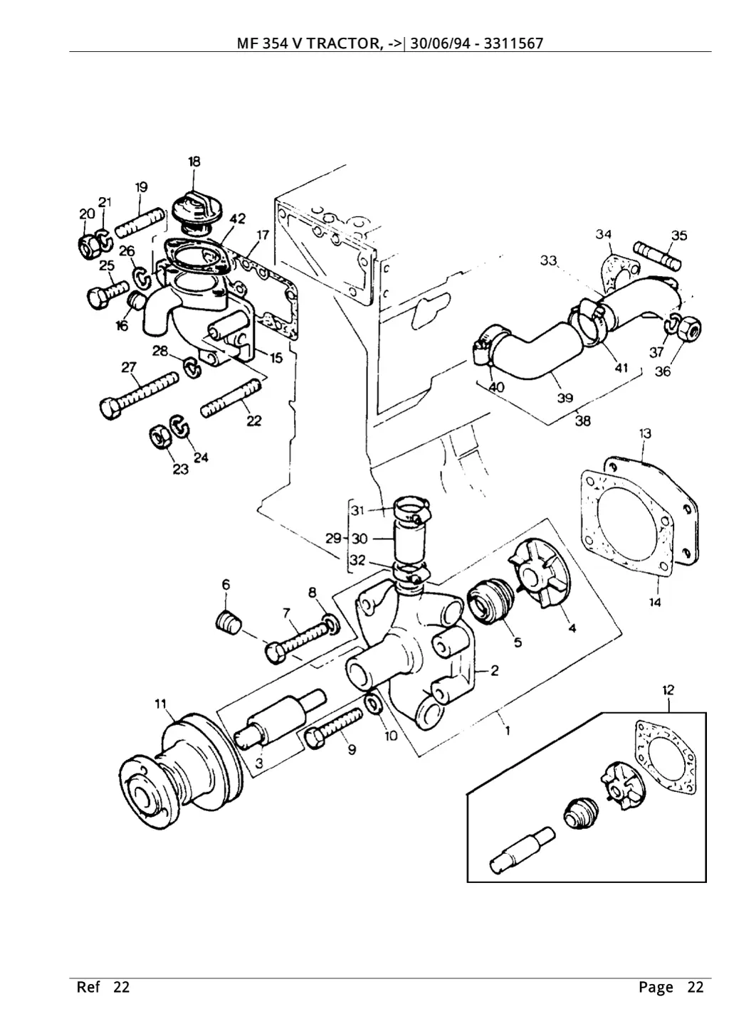 mf 354 v tractor 30 06 94 3311567 9