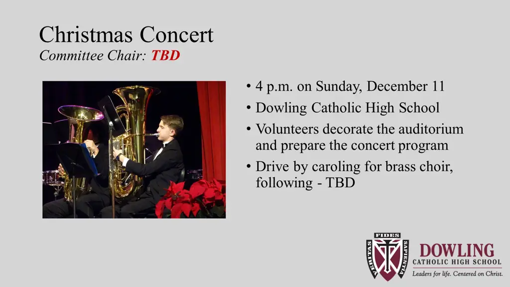 christmas concert committee chair tbd