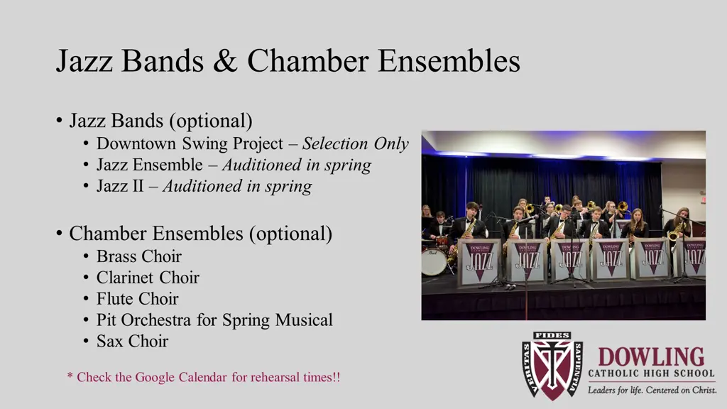 jazz bands chamber ensembles