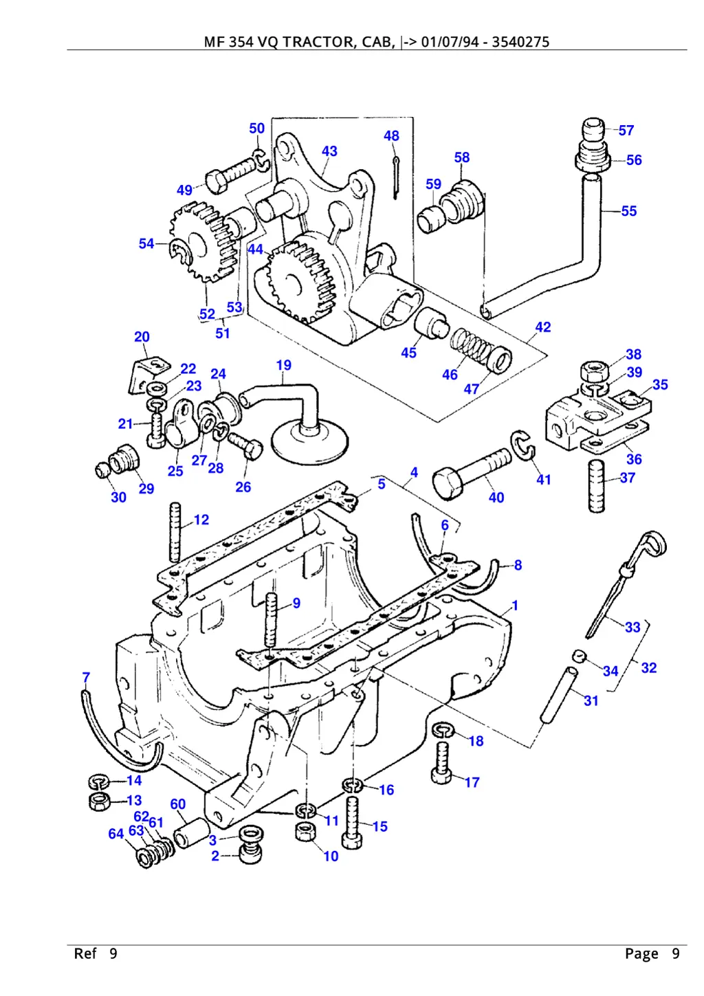 mf 354 vq tractor cab 01 07 94 3540275 8