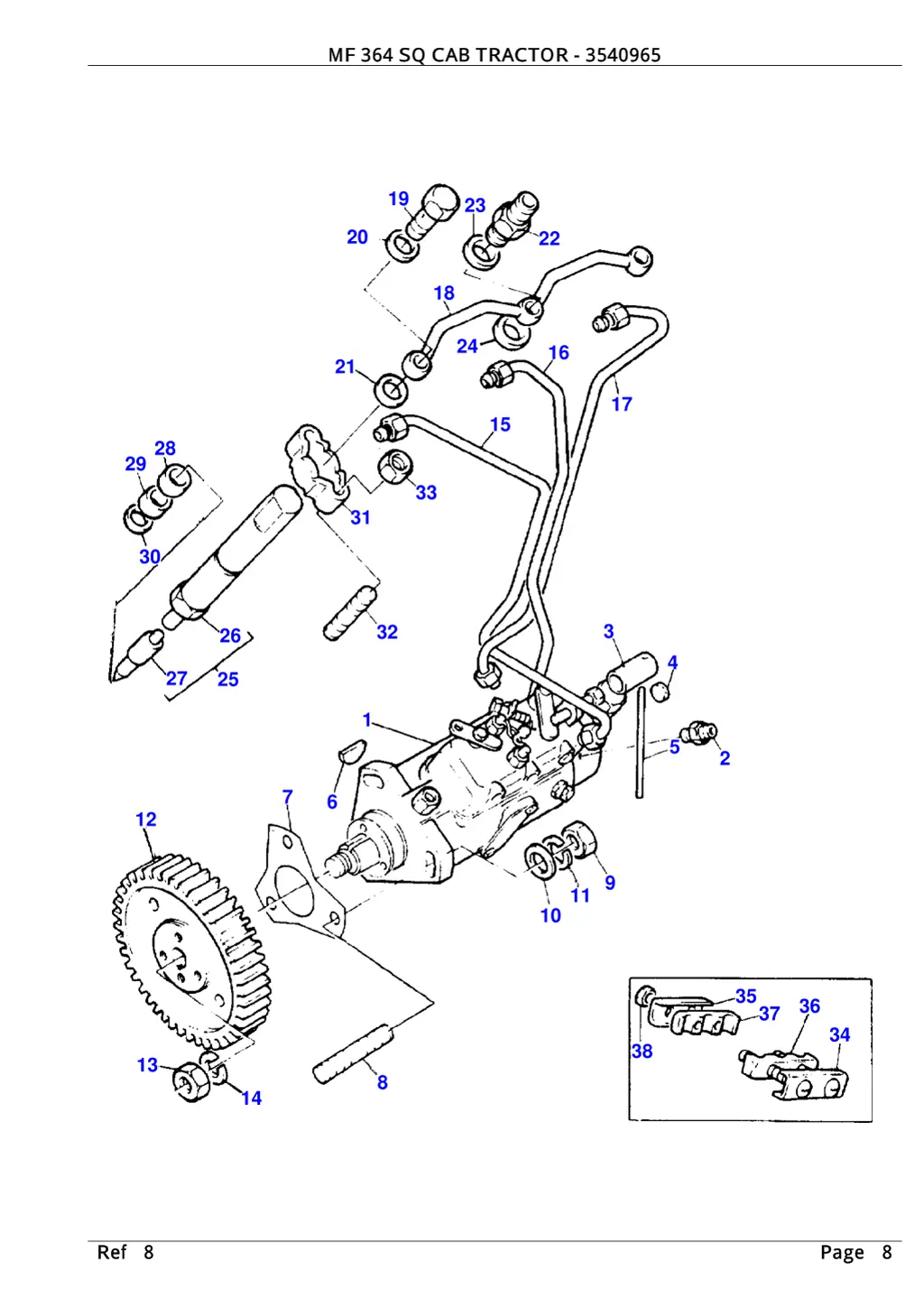 mf 364 sq cab tractor 3540965 7