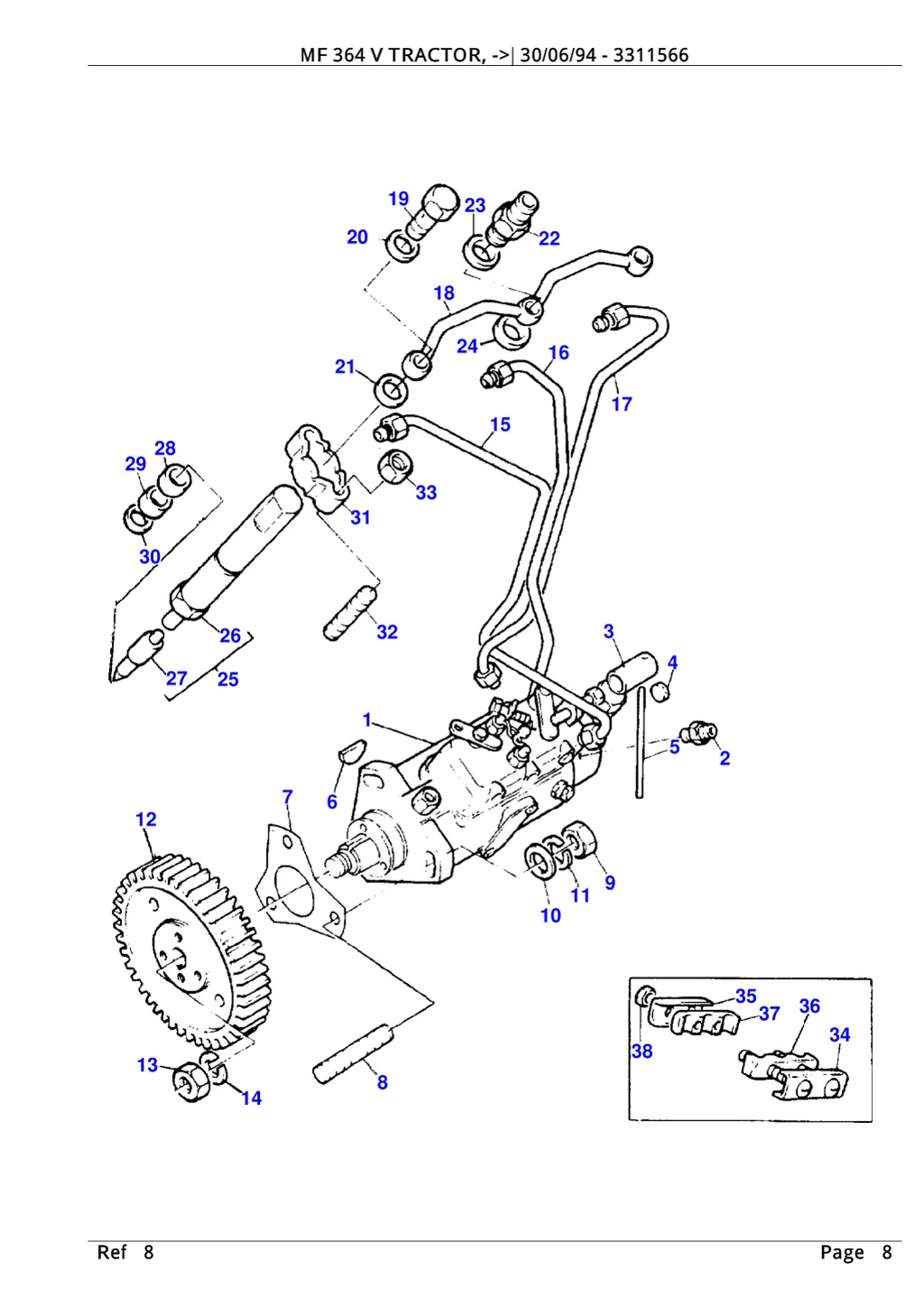 mf 364 v tractor 30 06 94 3311566 7