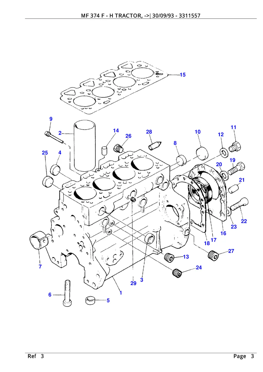 mf 374 f h tractor 30 09 93 3311557 2