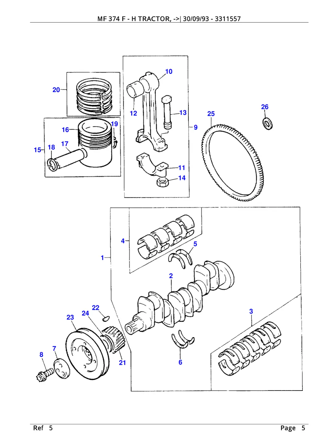 mf 374 f h tractor 30 09 93 3311557 3