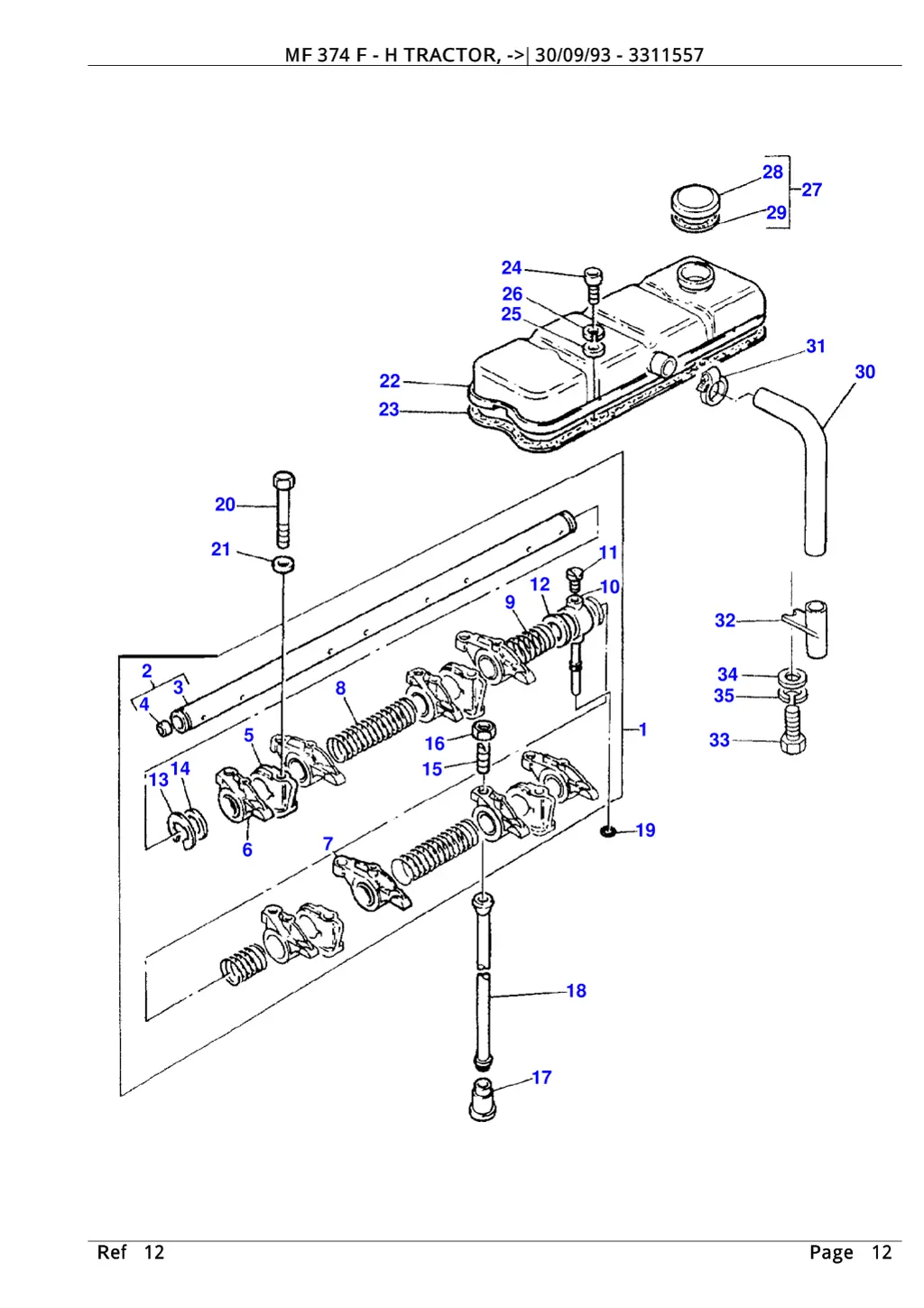 mf 374 f h tractor 30 09 93 3311557 5