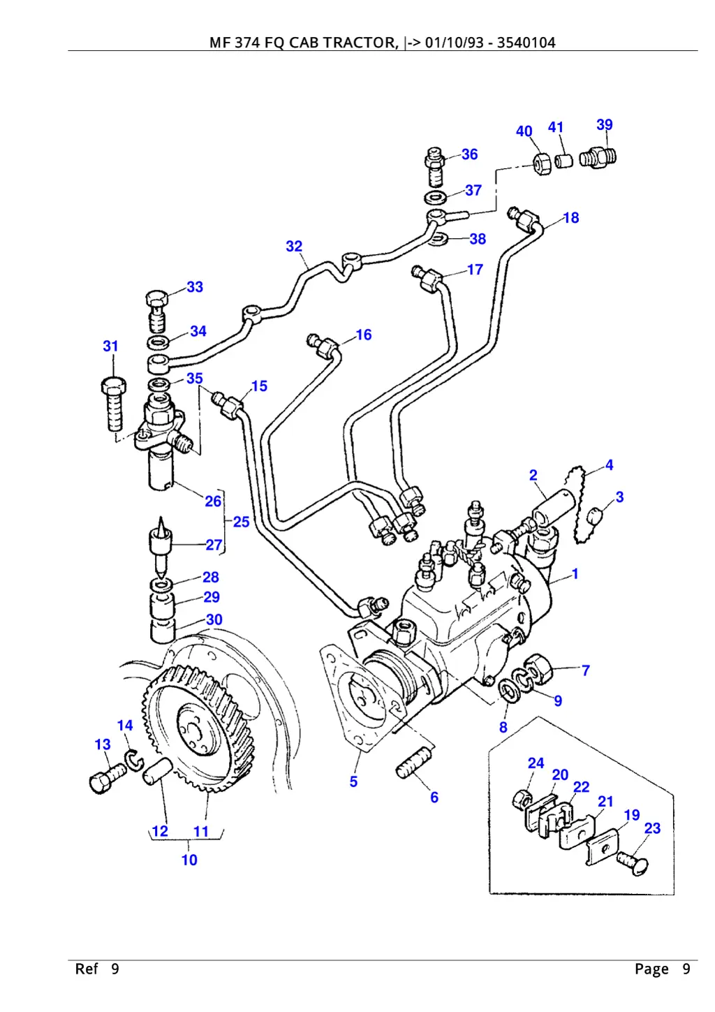 mf 374 fq cab tractor 01 10 93 3540104 8