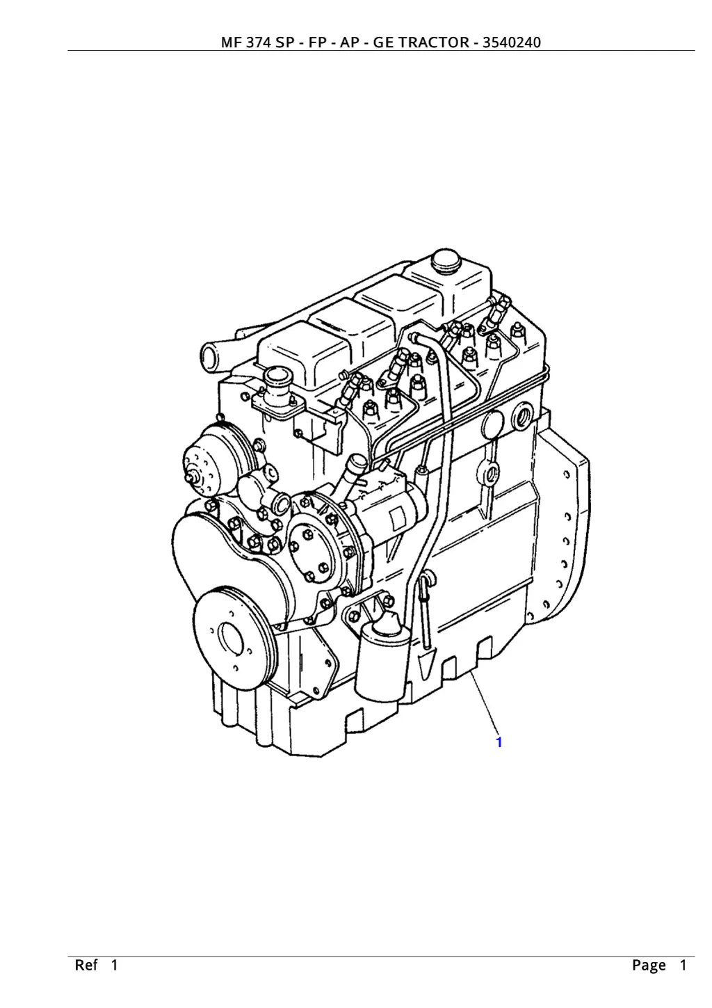 mf 374 sp fp ap ge tractor 3540240