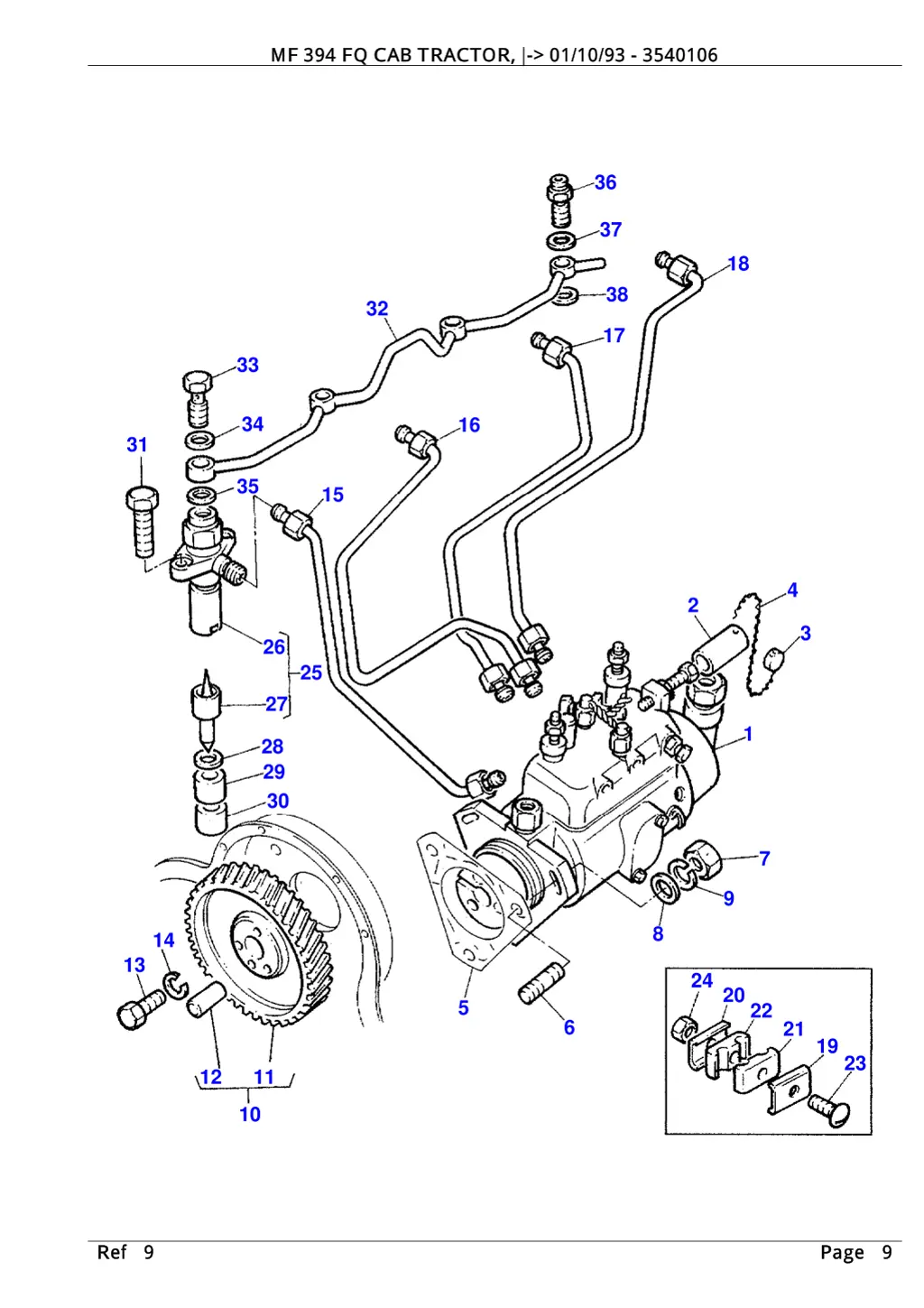 mf 394 fq cab tractor 01 10 93 3540106 8