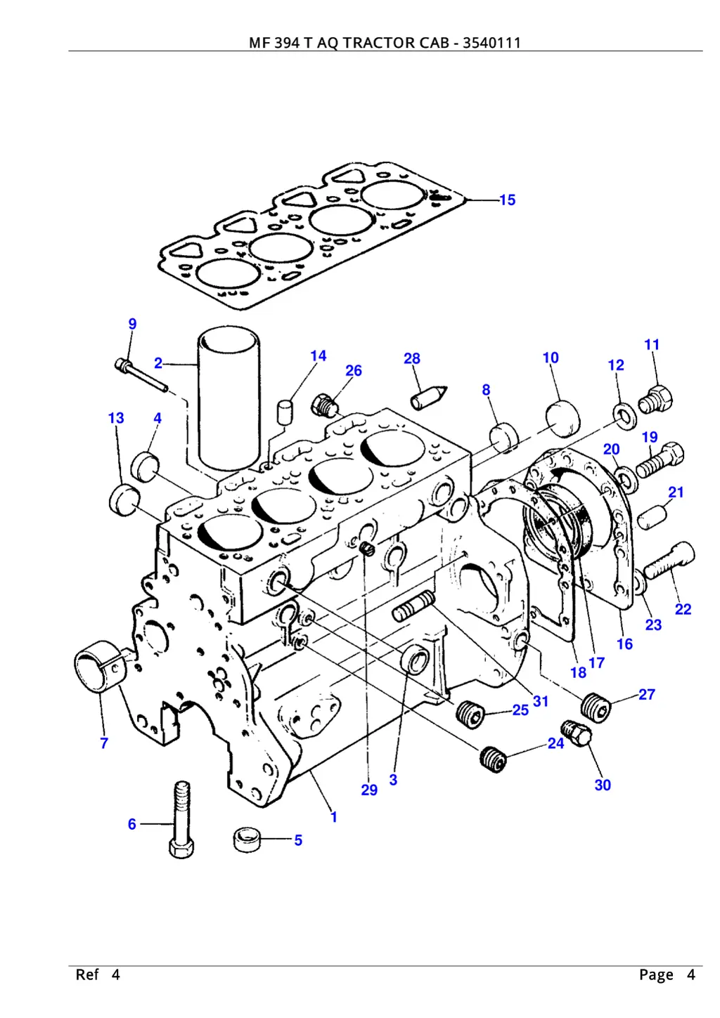 mf 394 t aq tractor cab 3540111 3