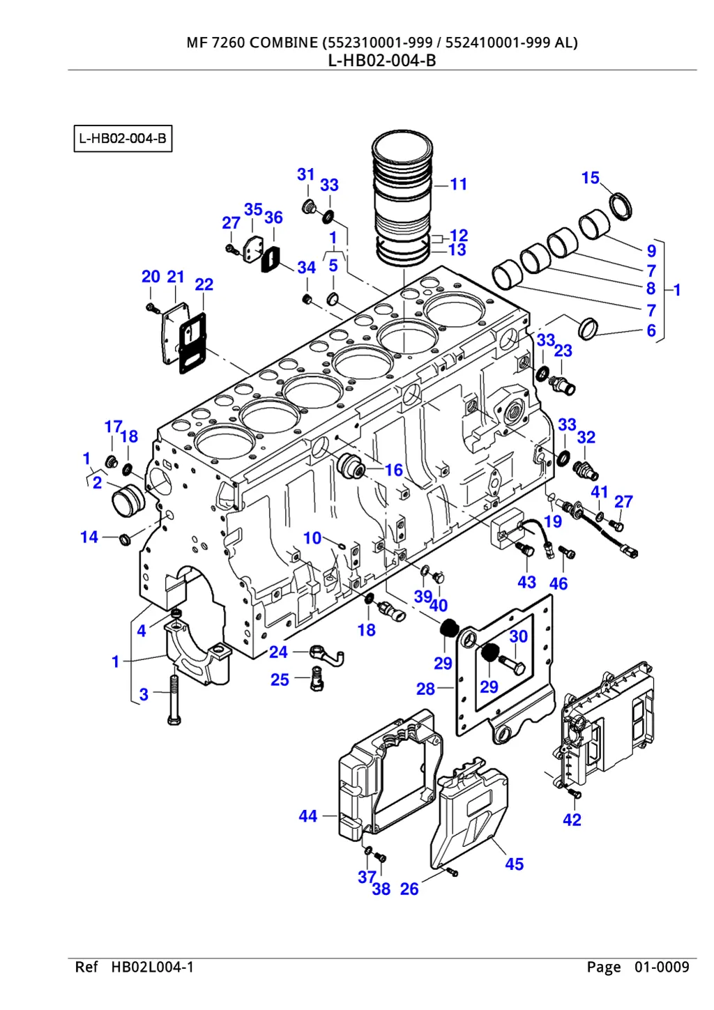 mf 7260 combine 552310001 999 552410001 8